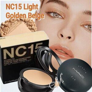 MAC Studio Fix Powder Plus Foundation ~ NC15 (Very Light Golden Beige) 15g NIB